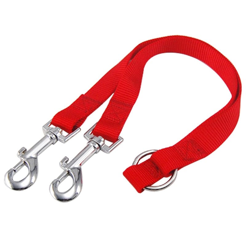 The Dogz Pawz Red Leash Coupler for 2 Dogs