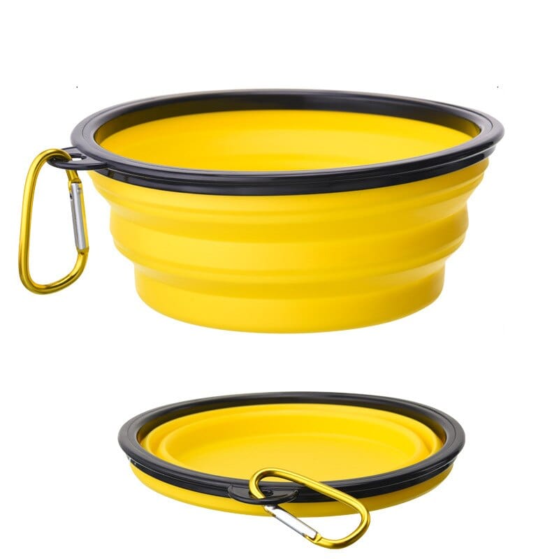 The Dogz Pawz Yellow / 350ml Collapsible Silicone Bowl